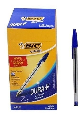 Caneta Esferográfica Bic Cristal 1.0mm - Caixa 50 Unidades