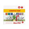 Caneta Hidrográfica 24 Cores Neo-Pen Gigante Compactor