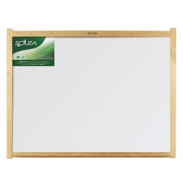 Quadro Branco Moldura Madeira Pinus Luxo 150X120cm Souza