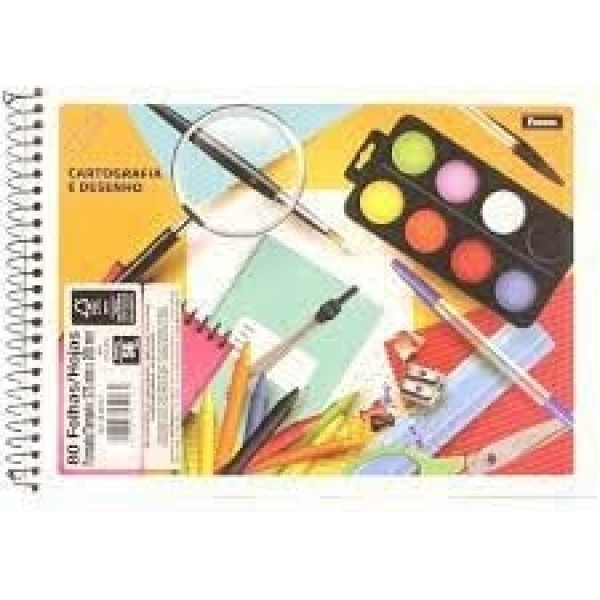 Caderno De Desenho Capa Flexível Pedagógicos Básico C/80 Folhas Foroni