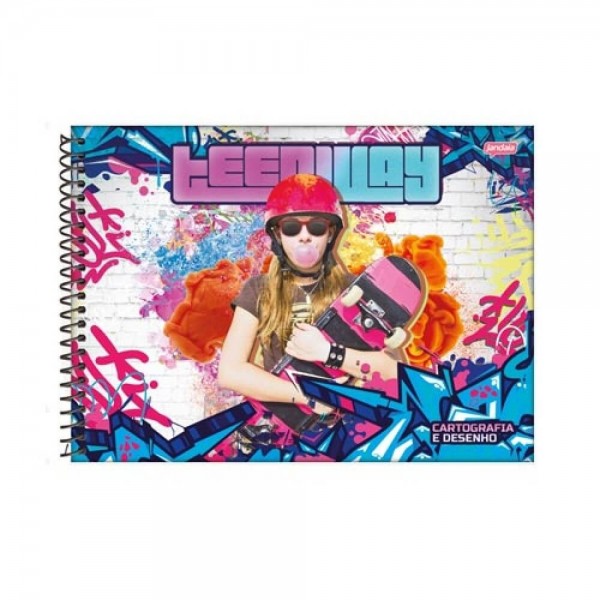 Caderno de Cartografia e  Desenho Teen Way 96 Folhas 1 UN