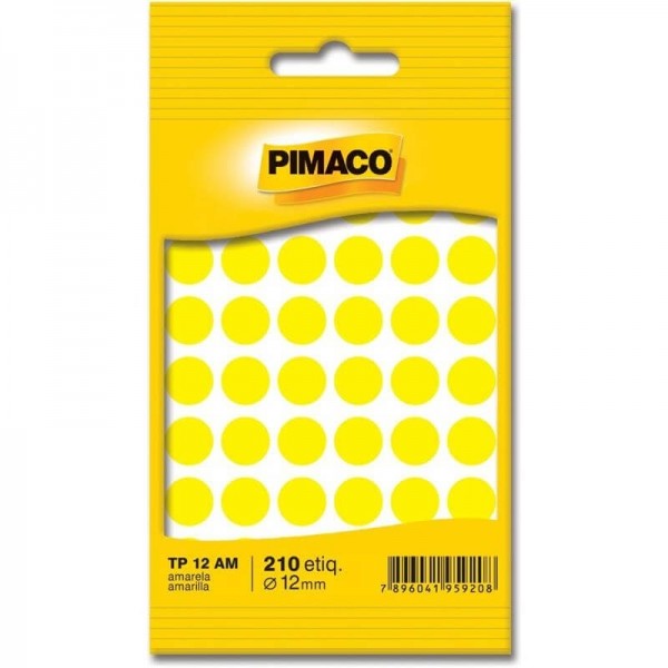 Etiqueta adesiva TP12 - Amarelo - Pimaco
