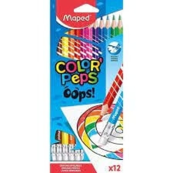 Lápis de Cor 12 Cores Color Peps Apagável Maped