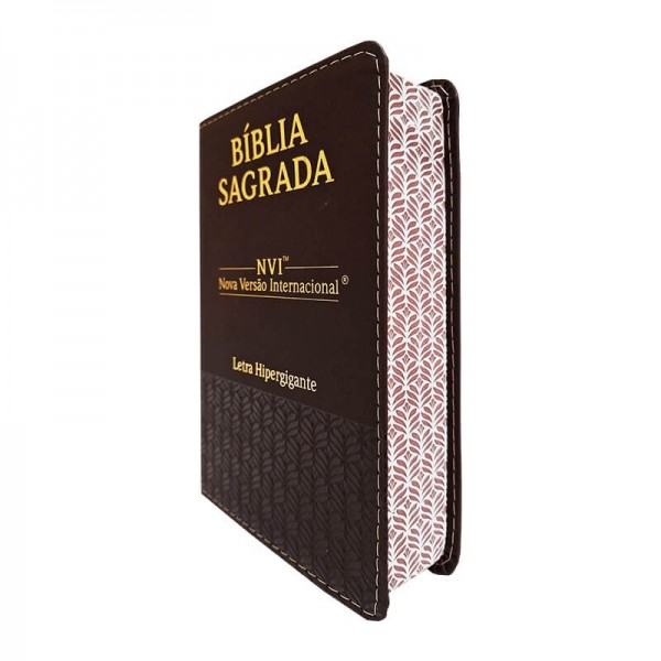 Bíblia Sagrada Nvi - Letra Hipergigante - Capa Pu Luxo Marrom