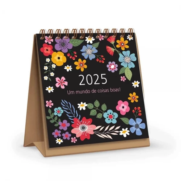 Calendario de Mesa Compacto Floral Fina Ideia 2025