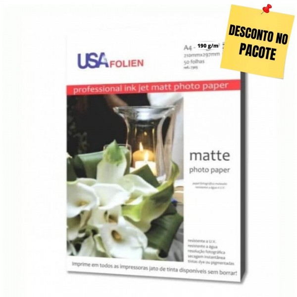 Papel USAfolien Matte Photo Paper A4 190GM