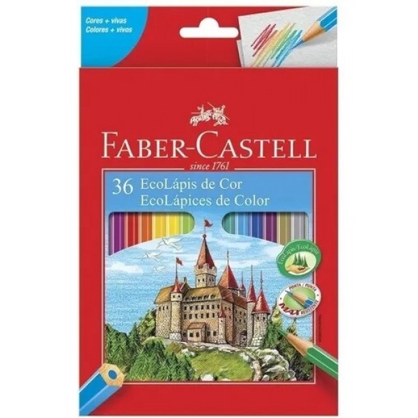 Lápis De Cor 36 Cores Faber Castell Eco Lápis Sextavado