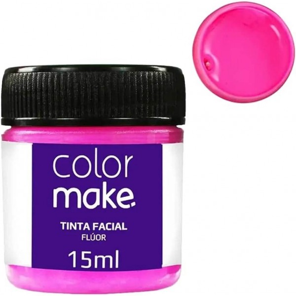 Tinta Facial Líquida Pink Neon 15 ml ColorMake 1 UN