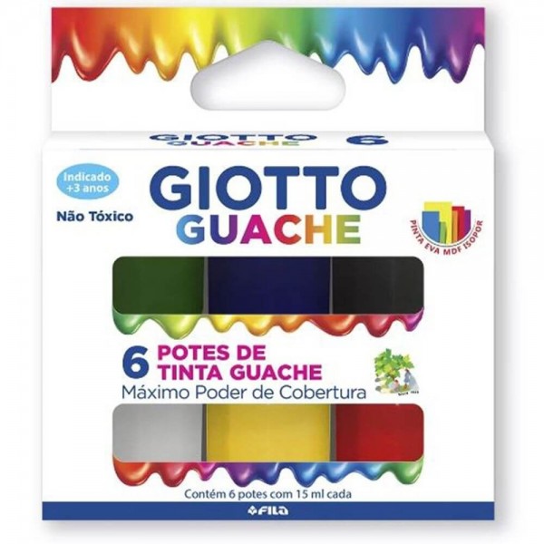 Tinta Guache 15ml 6 Cores Giotto