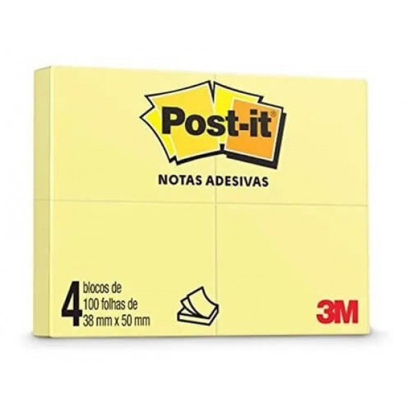 Bloco Adesivo 38x50 Amarelo Post-it 3M