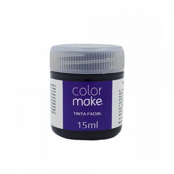 Tinta Facial Líquida Preta 15 ml ColorMake 1 UN