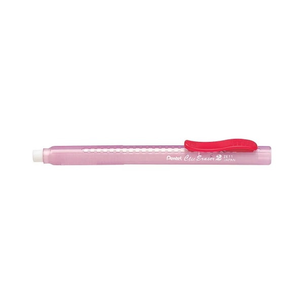 Caneta Borracha Clic Eraser 2 Rosa Pentel