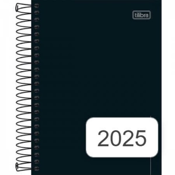 Agenda Espiral Pepper Preta 2025