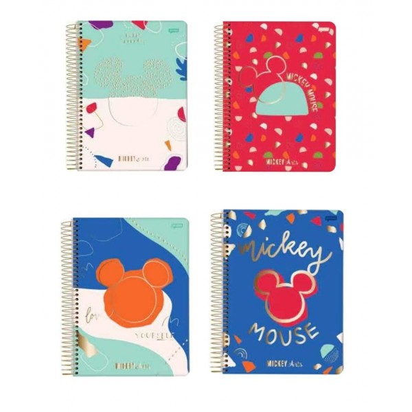 Caderno Capa Dura Mickey Arts 1 Matéria 80 Folhas 1 UN