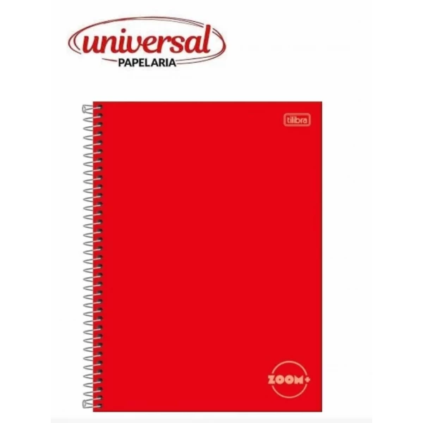 Caderno Espiral Capa Dura Universitário 1 Matéria Zoom+ Vermelho 96 Folhas