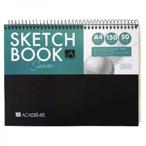 Caderno Sketchbook Espiral Capa Plástica A4