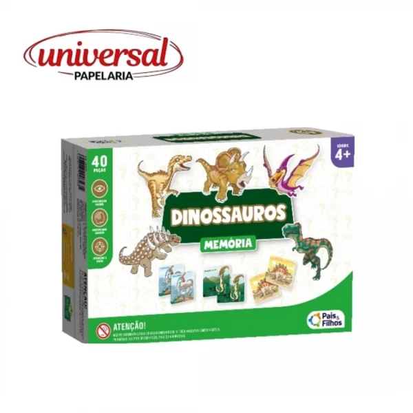 Jogo Da Memória Tema Dinossauros 40 Peças - Pais e Filhos
