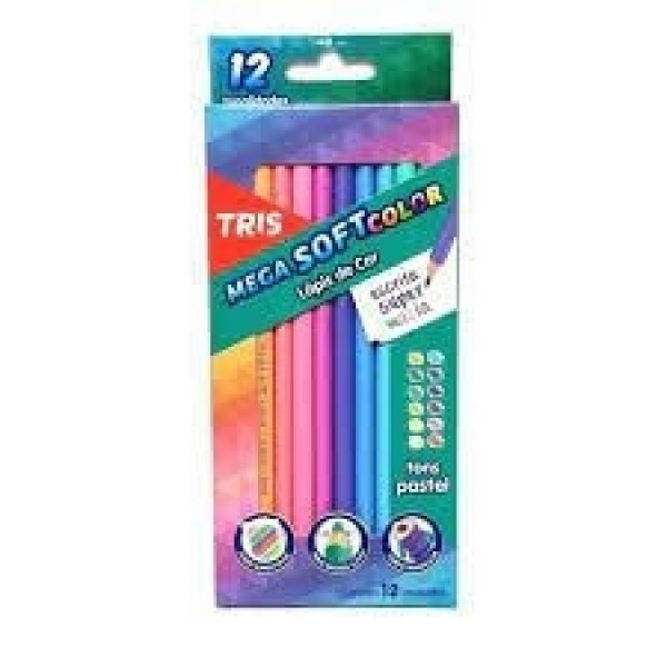 Lápis de cor c/12 tons pastel - Tris