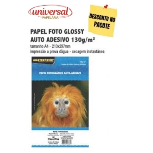 Folha Fotográfico Adesivo A4 130g - Masterprint-1