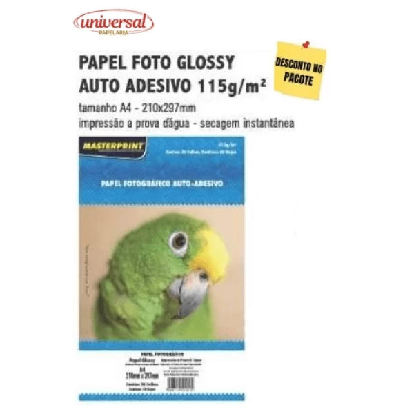 Papel Fotográfico Auto Adesivo A4 115g Masterprint