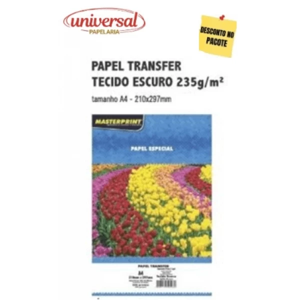 Papel Transfer Tecido Escuro 235G Masterprint 1 Folha