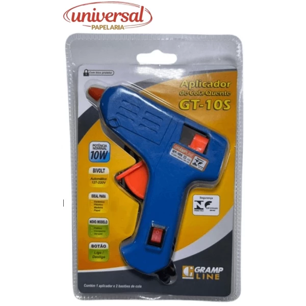Pistola Para Cola Quente Pequena 10w GT-10S com Botão Grampline
