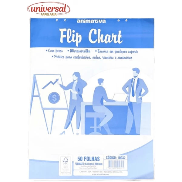 Papel Refil Flip Chart 50 Fls 630x800mm Branco P/Cavalete - São Domingos