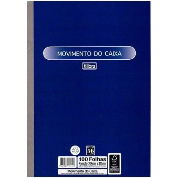Livro Movimento de Caixa Grande 100 Folhas 1 UN