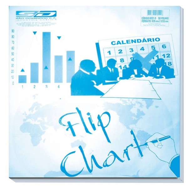 Papel Refil Flip Chart 50 Fls 630x800mm Branco P/Cavalete - São Domingos