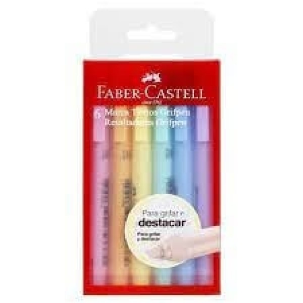 Marca Texto Grifpen Faber Castell - Estojo com 6 cores Pastel