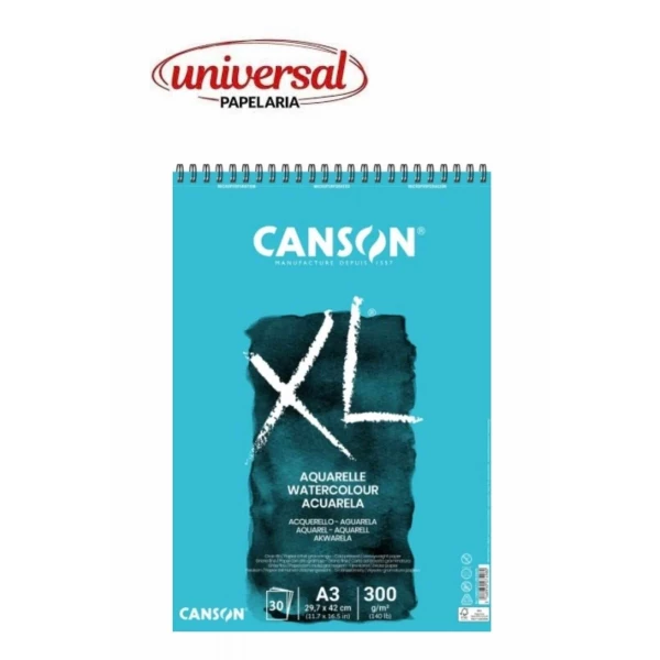 Bloco de Desenho Canson XL Aquarelle 300g/m A3