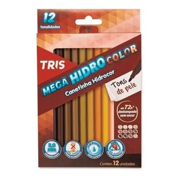 Canetinha Hidrocor Color Tons De Pele Tris