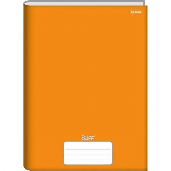 Caderno Brochurão Capa Dura Grande Laranja 96 folhas Stiff Jandaia