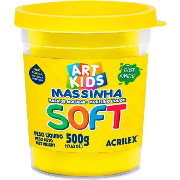 Massa de Modelar Soft 500g Amarelo Limão