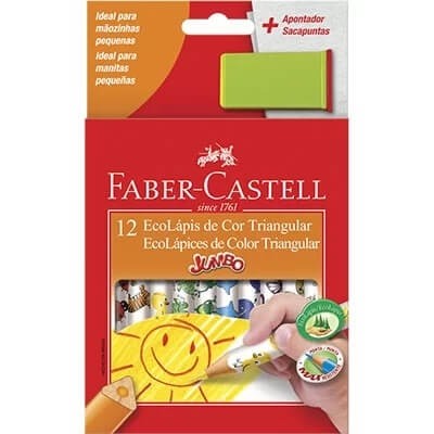 Lápis de Cor EcoLápis Jumbo Triangular 12 Cores Faber-Castell