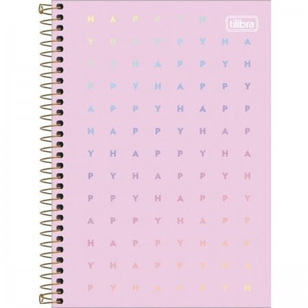 Caderno 1/4 CD Espiral 80fls Happy Tilibra