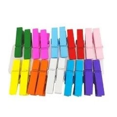 Mini Prendedor 3,5cm Colorido 20 Peças em MDF