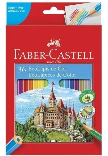 Lápis De Cor 36 Cores Faber Castell Eco Lápis Sextavado