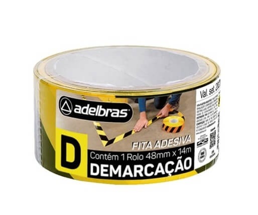 Fita de Demarcação Adelbras Zebrada 48mm x 14m 1 UN