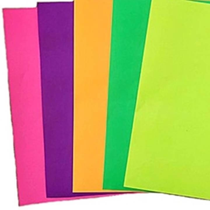 Papel Cartolina Dupla Face Fluorescente Color Set 48x66cm V.M.P 1 UN