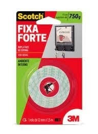 Fita Dupla Face 12mmx1,5m Fixa Forte Espuma 3M Scotch 1 UN