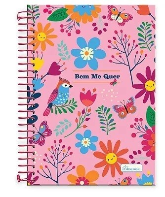 Caderno 1/4 CD Espiral 80fls Bem Me Quer Cadersil