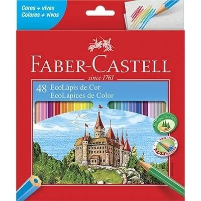 Lápis De Cor 48 Cores Faber Castell Eco Lápis Sextavado