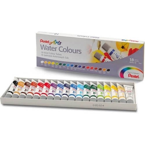 Aquarela Em Tubo Estojo Com 18 Cores 5Ml Pentel