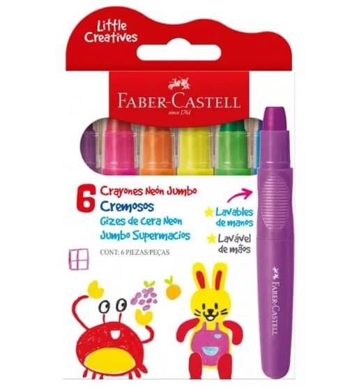 Giz de Cera Retrátil Jumbo Neon Faber-Castell