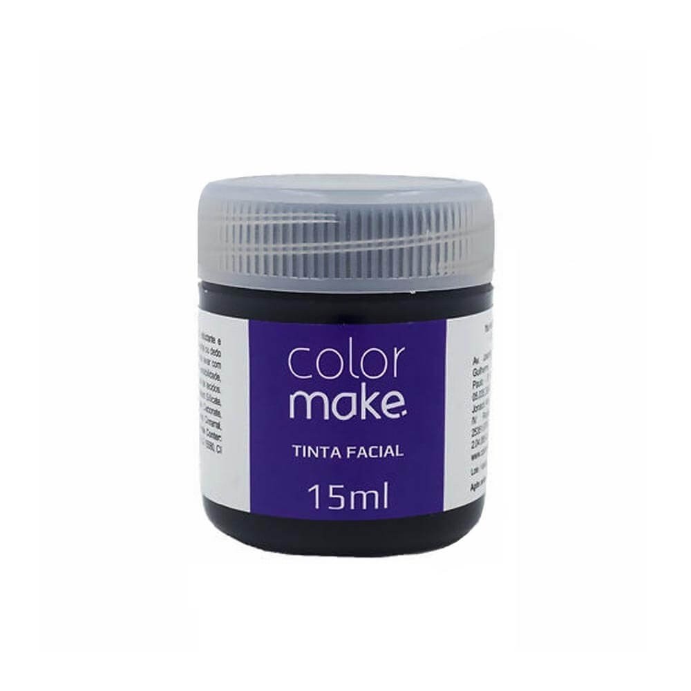 Tinta Facial Líquida Preta 15 ml ColorMake 1 UN