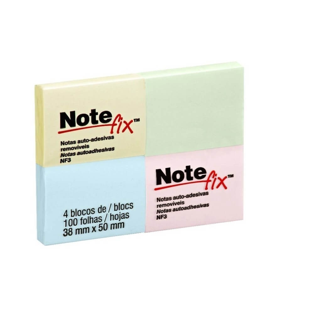Bloco De Notas Adesivas Notefix Cores 38 X 50mm