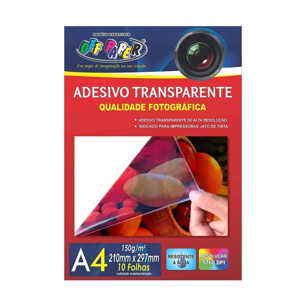 Papel Adesivo A4 Transparente 150g Off Paper 1 Folha