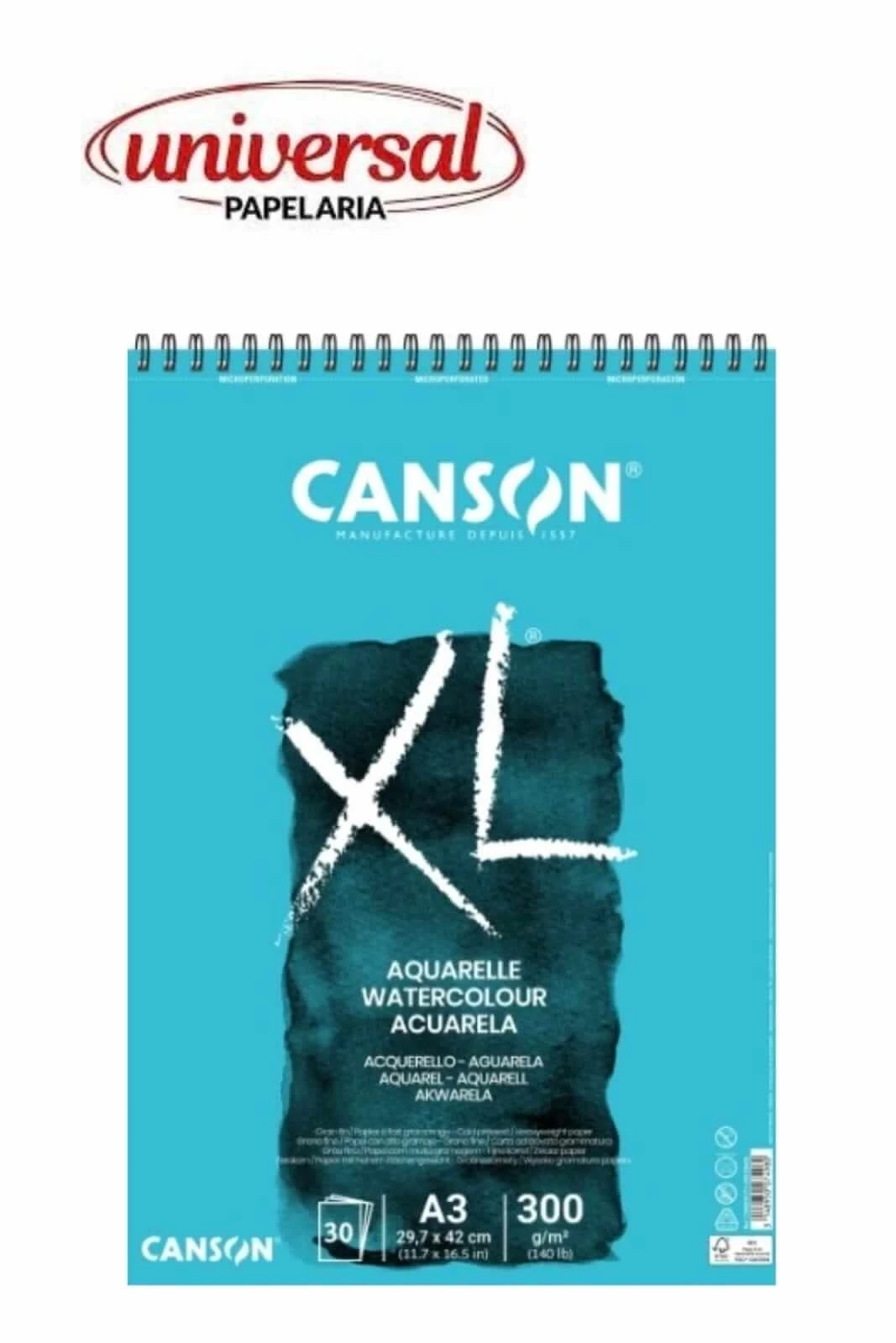 Bloco de Desenho Canson XL Aquarelle 300g/m A3