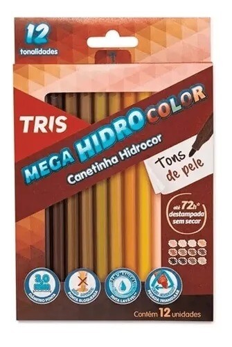 Canetinha Hidrocor Color Tons De Pele Tris
